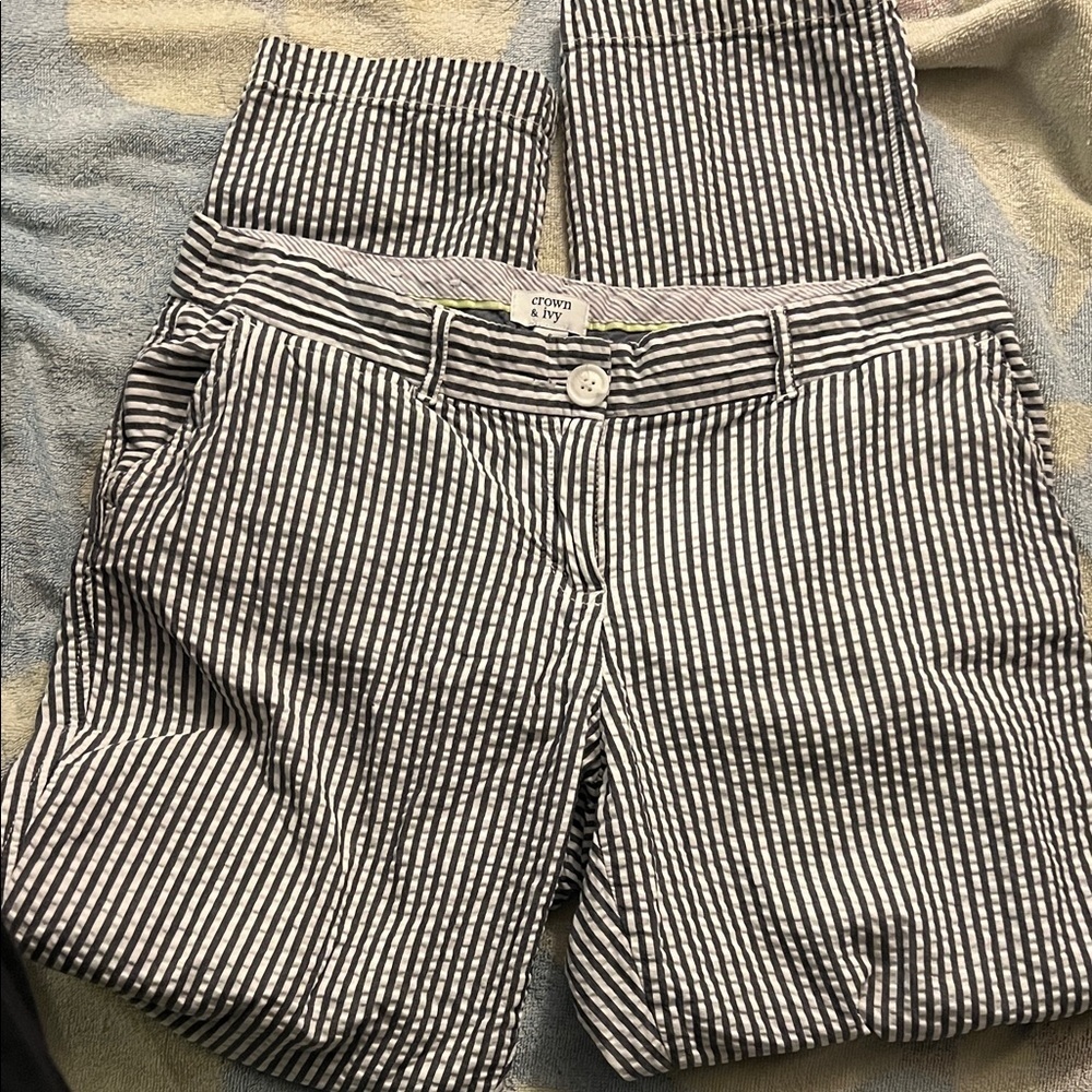Crown & Ivy Black and White Striped Pants